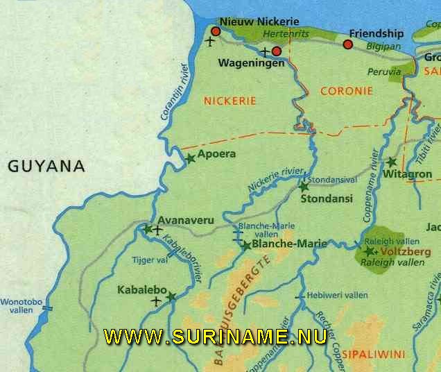 Landkaart Van Suriname